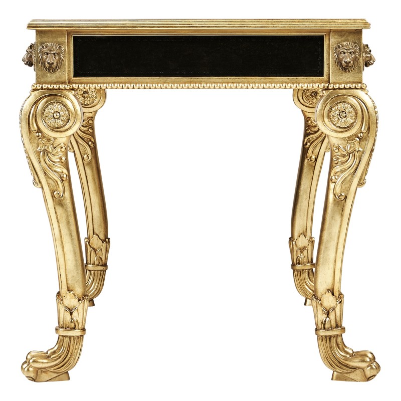 Italian Lions Paw Desk  - Black leather top