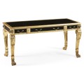 Italian Lions Paw Desk  - Black leather top