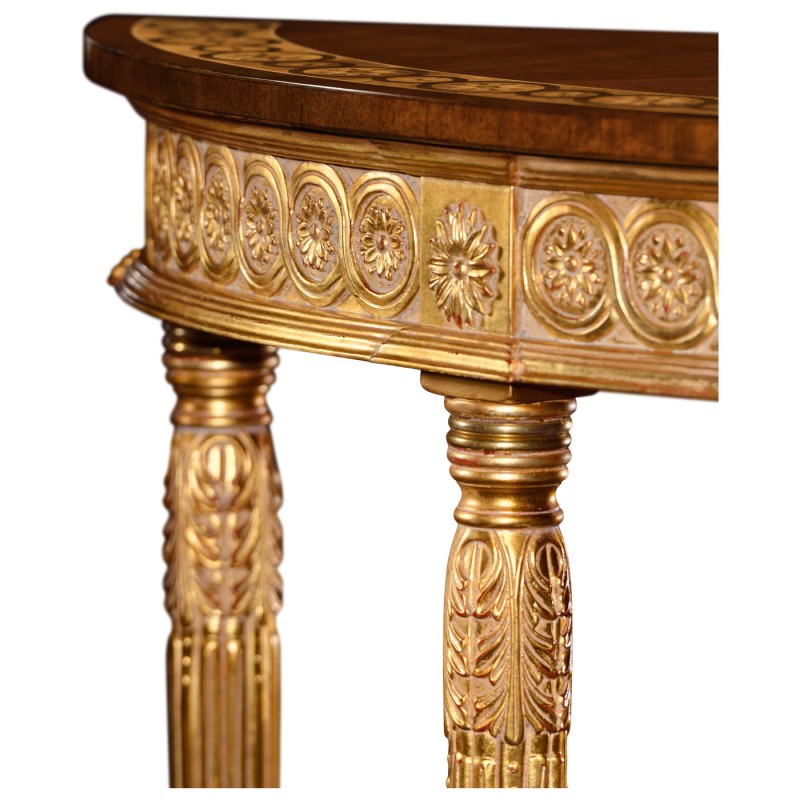 Mahogany demilune console table
