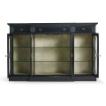 Four Door Breakfront Black Display Cabinet