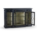 Four Door Breakfront Black Display Cabinet