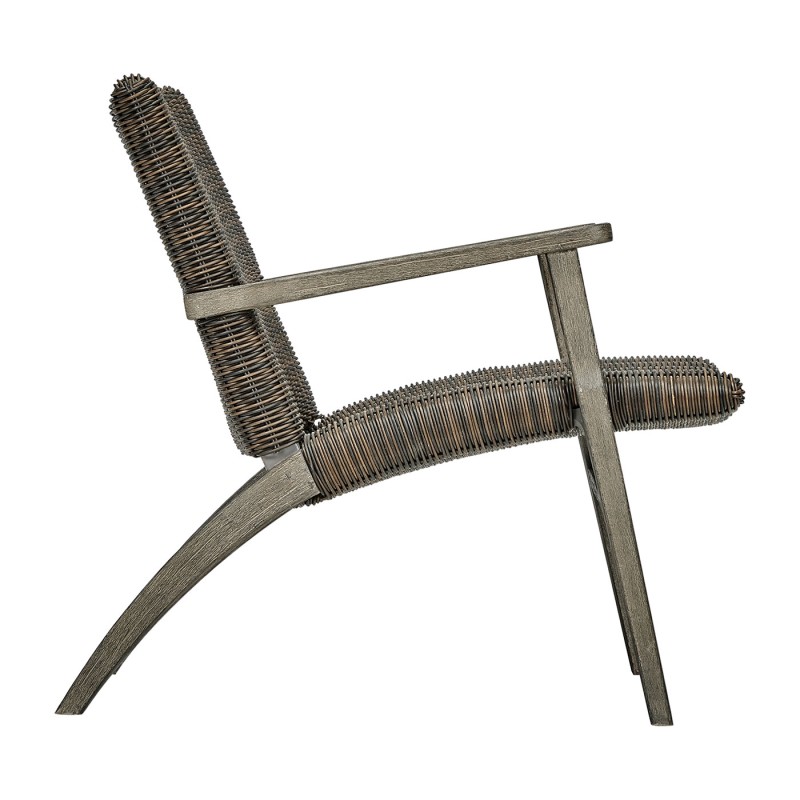 Grey and rattan  lounge chair