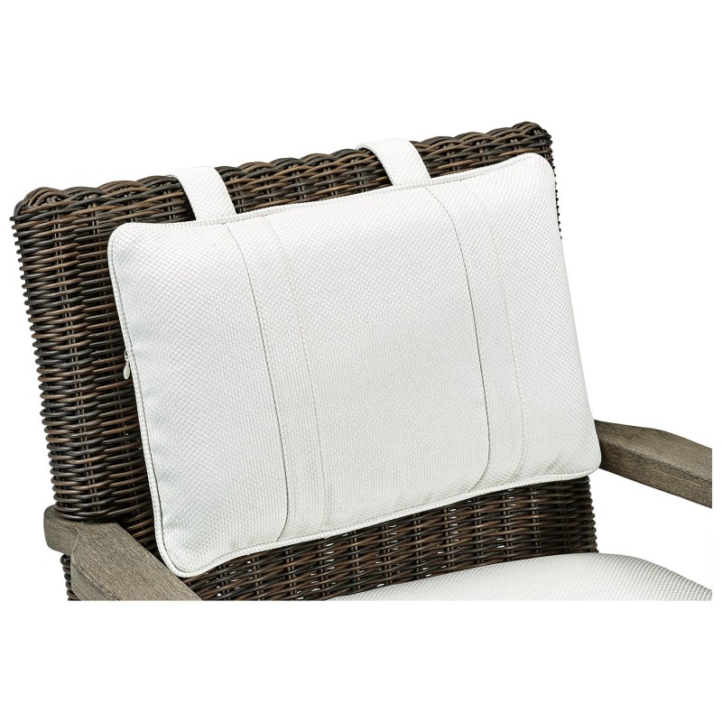 Grey and rattan  lounge chair