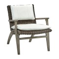 Grey and rattan  lounge chair