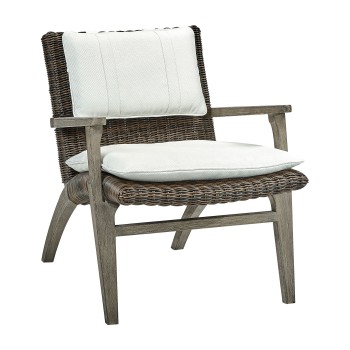 Grey and rattan  lounge chair