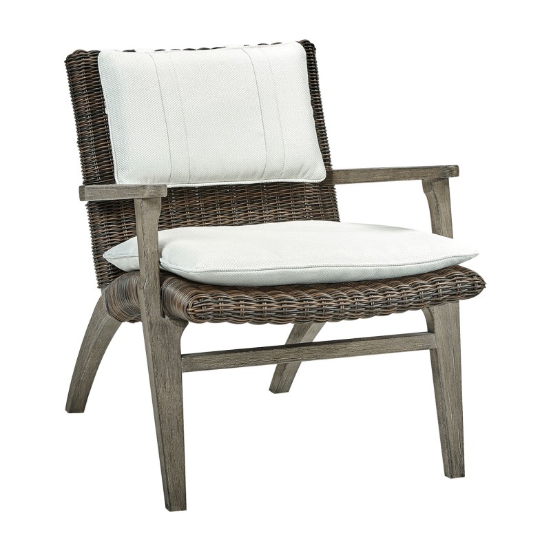 Grey and rattan  lounge chair
