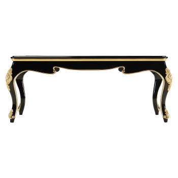 Ocala Black Coffee Table with clear glass top