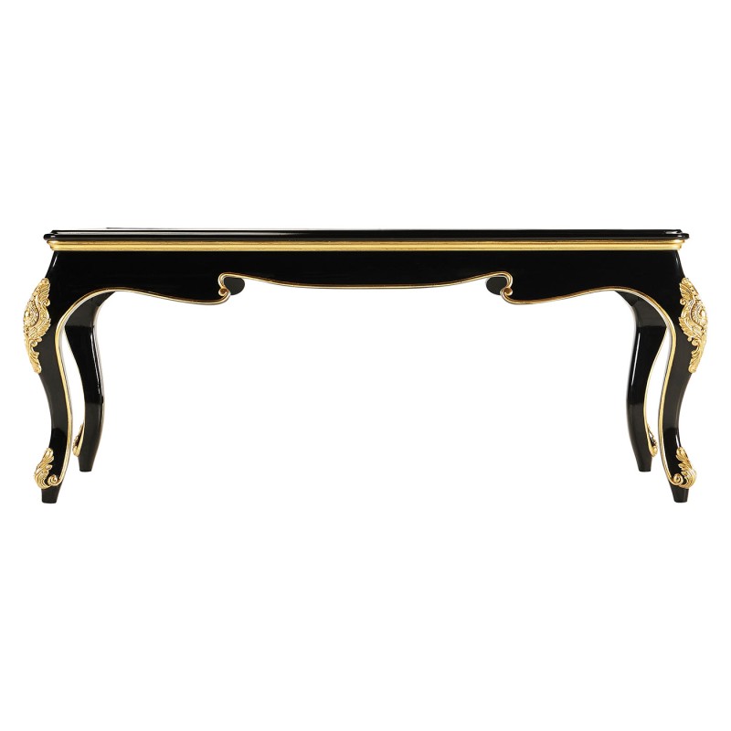 Ocala Black Coffee Table with clear glass top