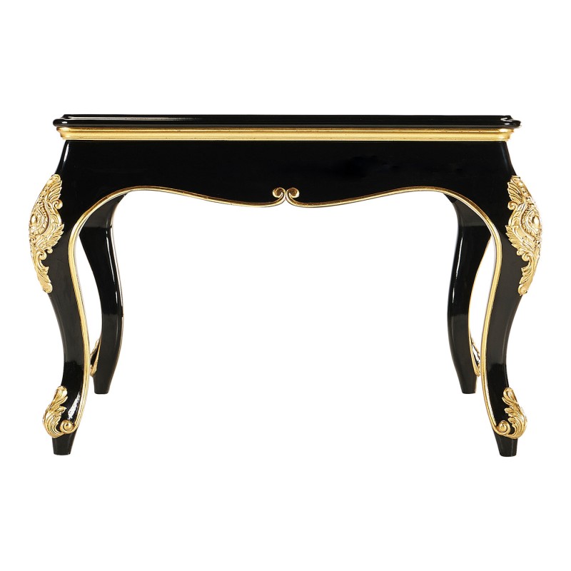 Ocala Black Coffee Table with clear glass top