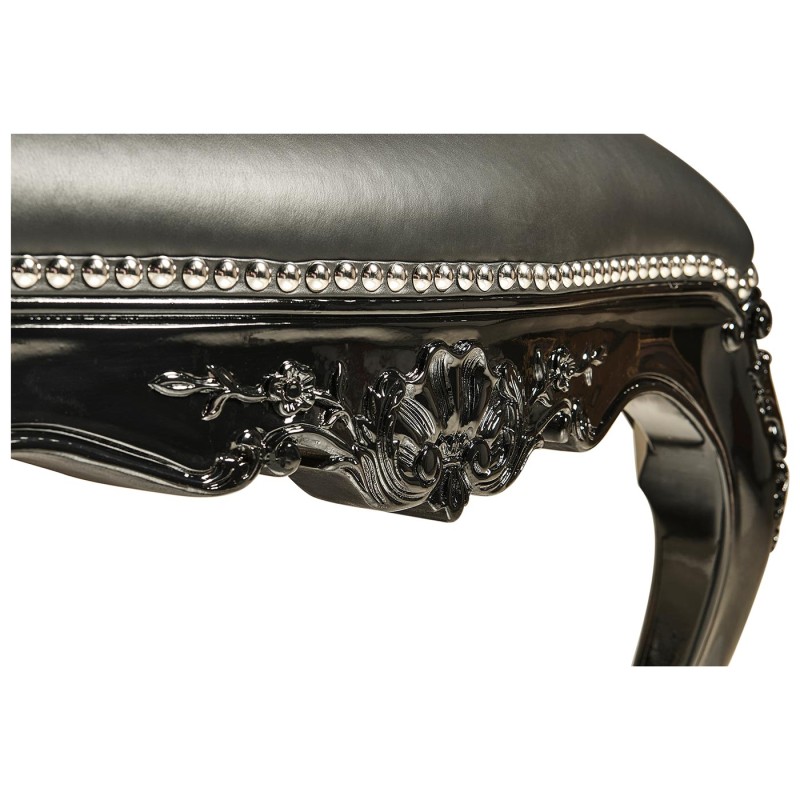 Clivedon Carved Chair - black leather