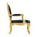 Carving chair - Black leather