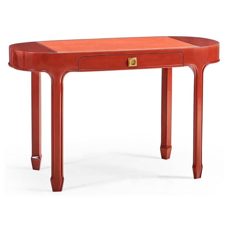 Oval Desk - RED  BRICK LEATHER 031-01-00210