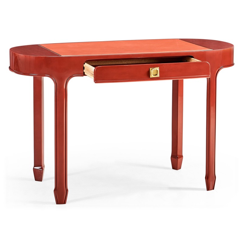 Oval Desk - RED  BRICK LEATHER 031-01-00210