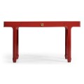 Rectangular Desk (140) - RED BRICK LEATHER 031-01-00210 - socket