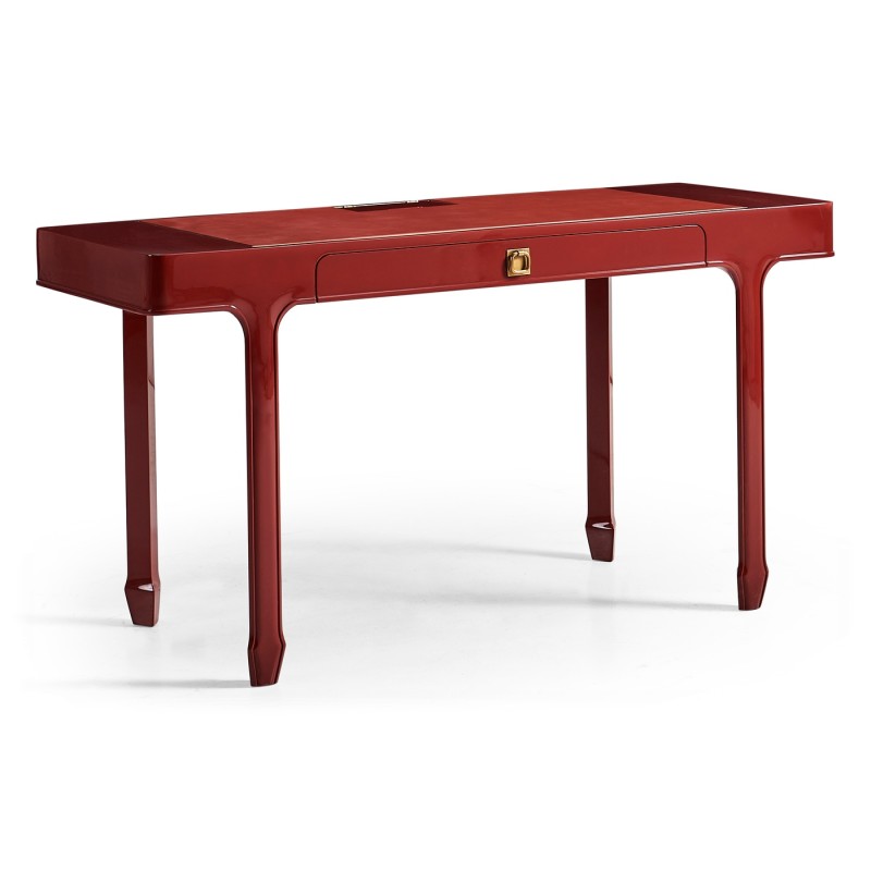 Rectangular Desk (140) - RED BRICK LEATHER 031-01-00210 - socket