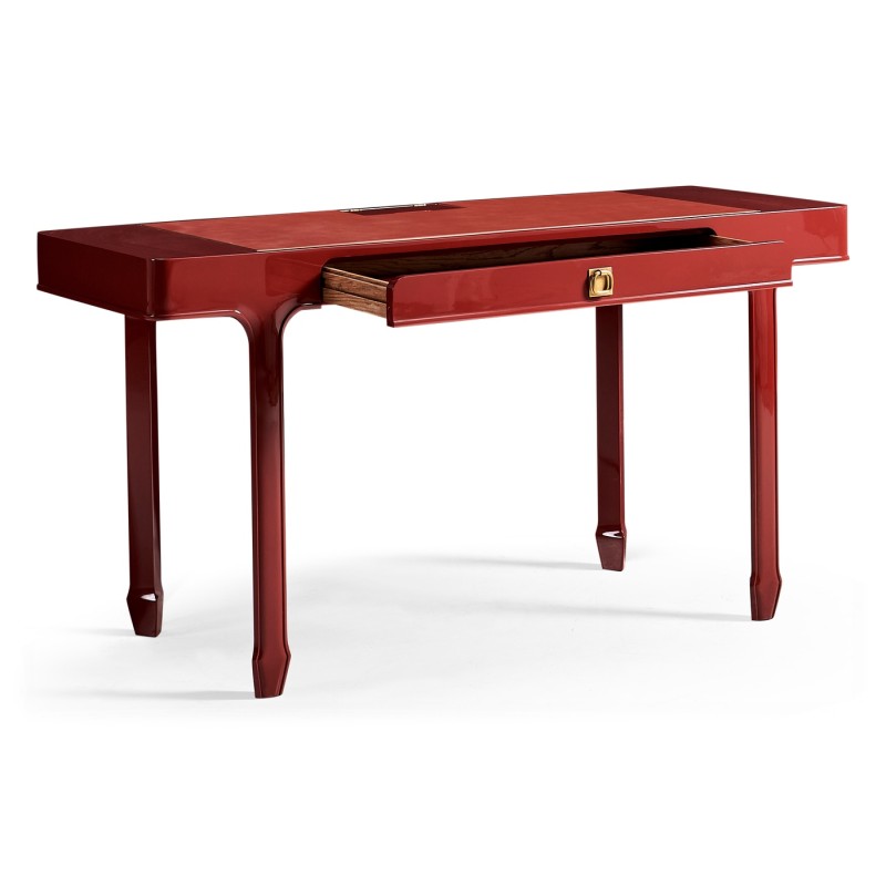 Rectangular Desk (140) - RED BRICK LEATHER 031-01-00210 - socket