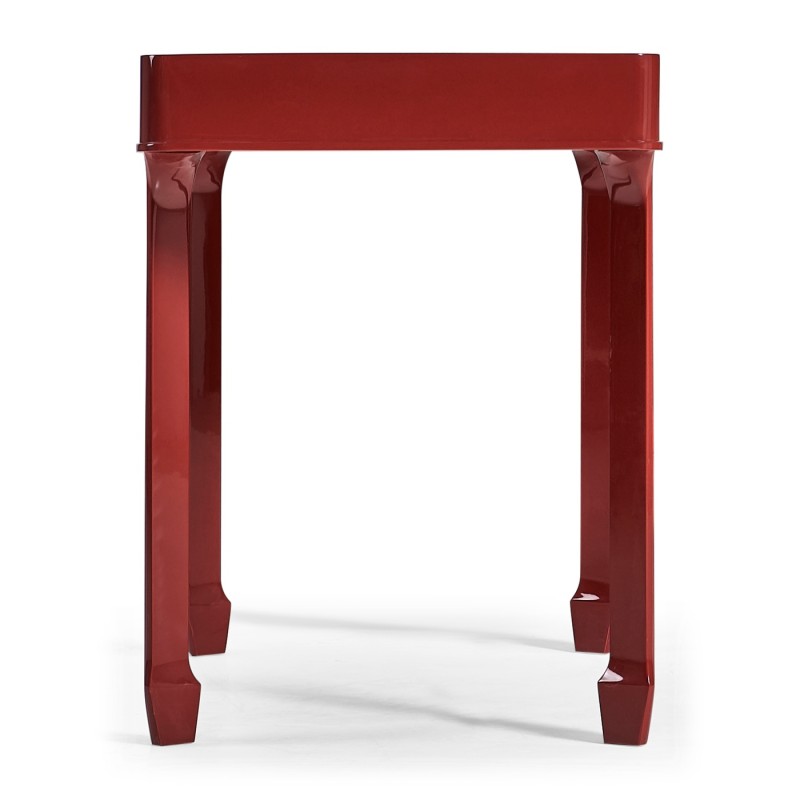 Rectangular Desk (120) - RED BRICK LEATHER - socket