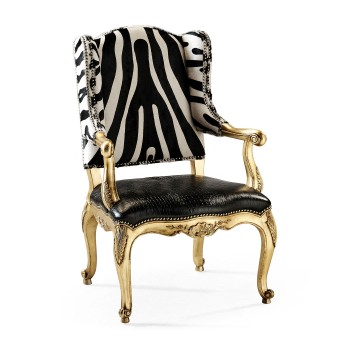 Conservatory Chair -  Serengeti Black and White Zebra & Sophistigator color blac