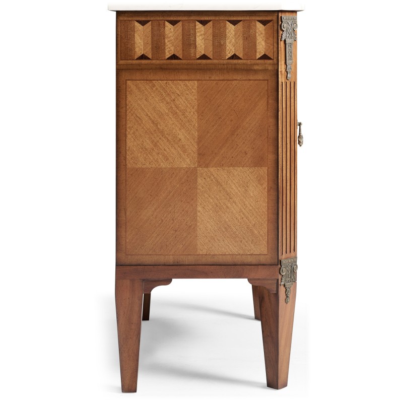 Small Satinwood & Cream Scagliola Italian Commode