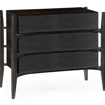 Architects Black Mocha Oak & Leather Chest of Drawers