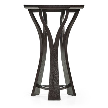 Architectural Hexagonal Black Mocha Oak Oyster Lamp Table
