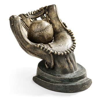 Antique Dark Bronze Baseball Mitt & Ball