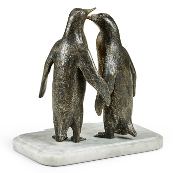 Anitque Dark Bronze Penguins