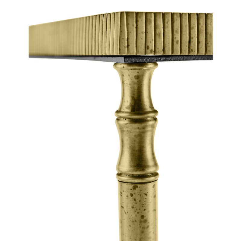 Rectangular Antique Brass End Table with Antique Mirror Top