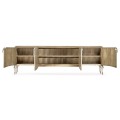 Rivoli Walnut & White Stainless Steel Entertainment Unit