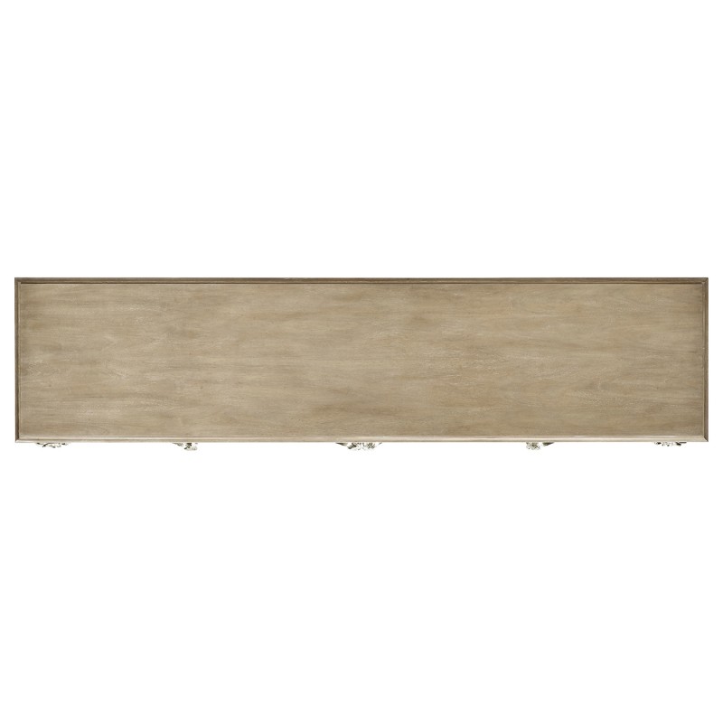 Rivoli Walnut & White Stainless Steel Entertainment Unit