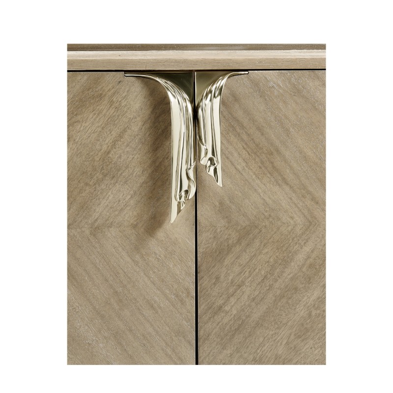 Rivoli Walnut & White Stainless Steel Entertainment Unit
