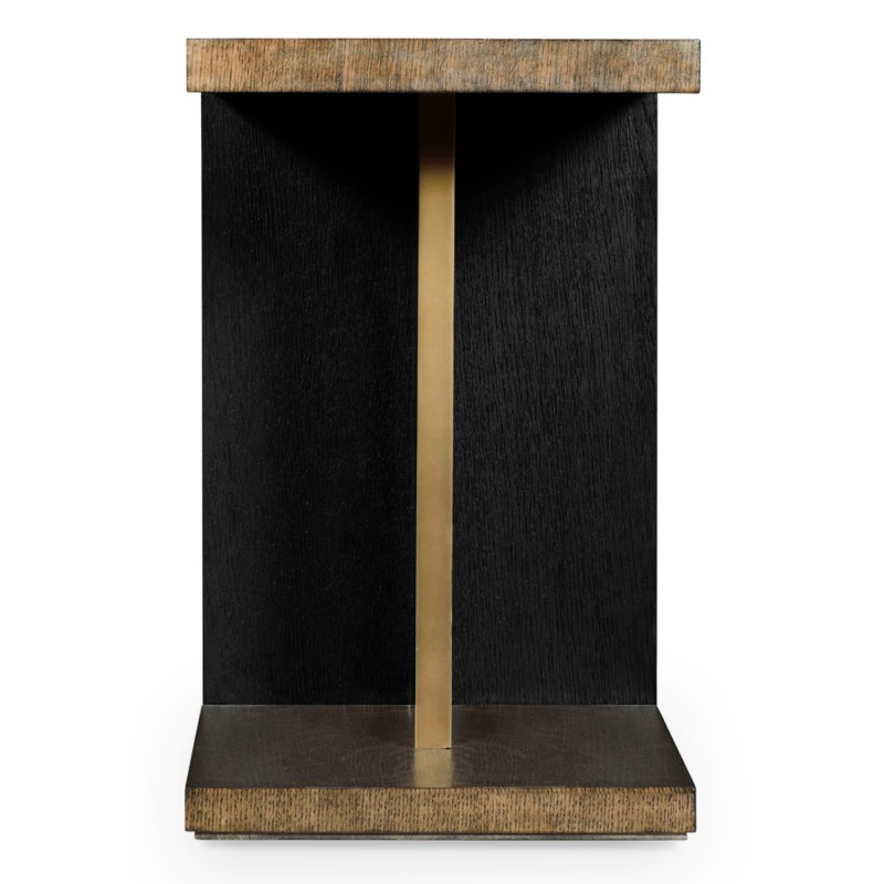 Rectangular Cut-Out Oak End Table