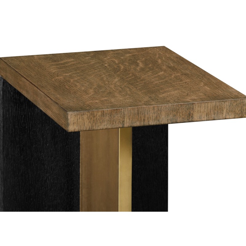 Rectangular Cut-Out Oak End Table