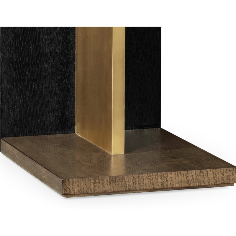 Rectangular Cut-Out Oak End Table