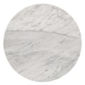 Round Stainless Steel & Faux Calacatta Oro Marble Side Table