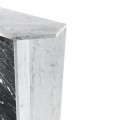 Fusion White & Black Marble End Table