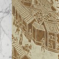 Fusion White Marble & Brass End Table