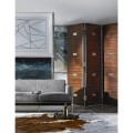 Campaign Style Dark Santos Rosewood Screen, Upholstered in COM