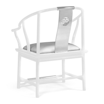 Fusion Rounded White Gloss & Stainless Steel Dining Arm Chair