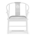Fusion Rounded White Gloss & Stainless Steel Dining Arm Chair
