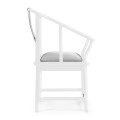 Fusion Rounded White Gloss & Stainless Steel Dining Arm Chair