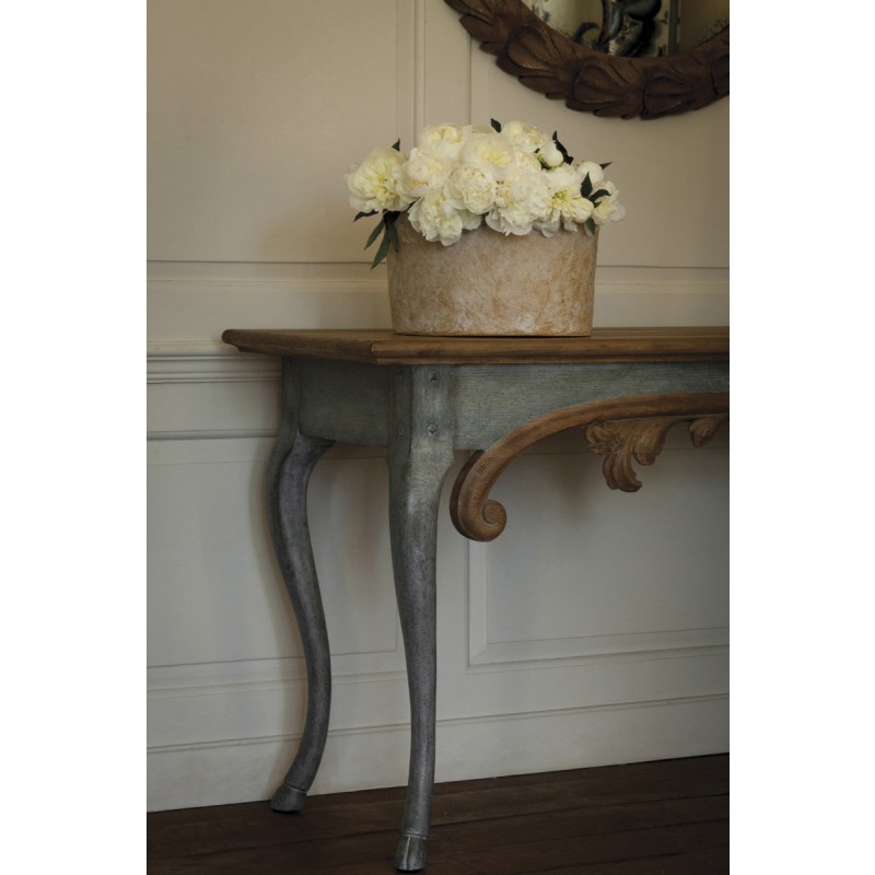 Wrenbury Round Gilded Vintage Oak Mirror