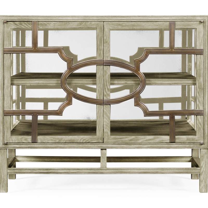 Hewlett Grey Oak Glazed Cabinet