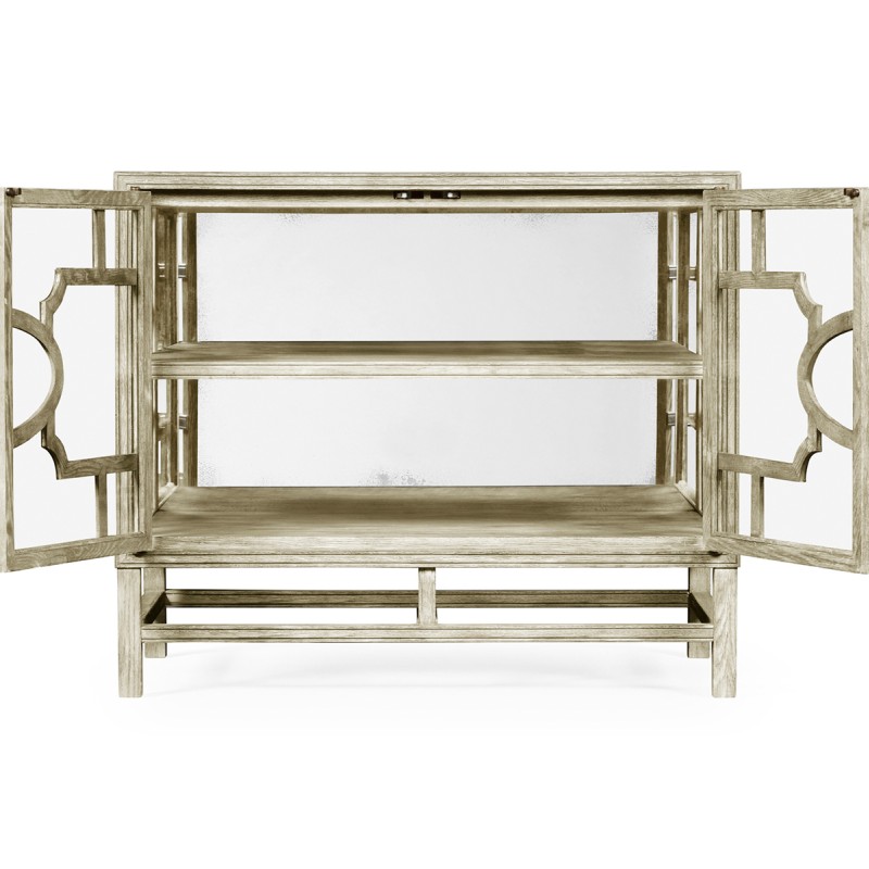 Hewlett Grey Oak Glazed Cabinet