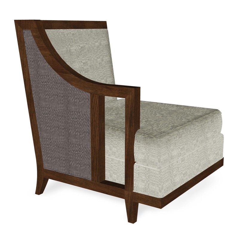 Walnut & Dark Grey Rattan Right One-Seat Sofa Sectional 29