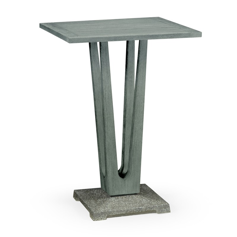Square Cloudy Grey Counter Table with a Terrazzo Base 26